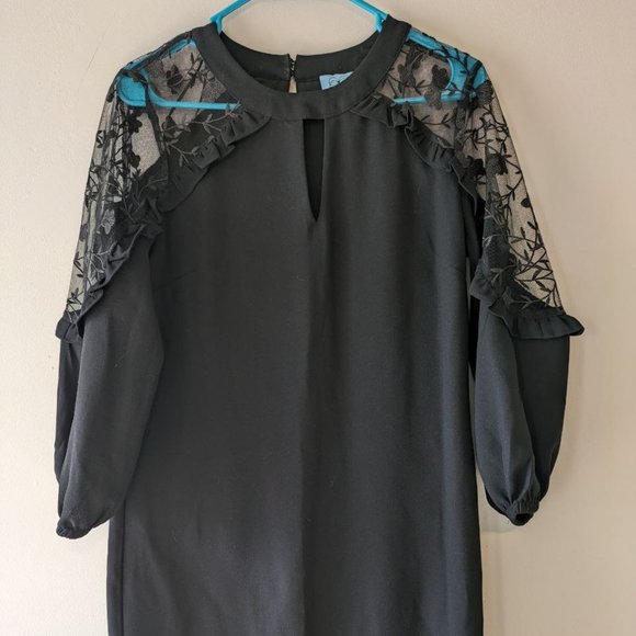 CeCe Black Dress with Lace Details - Picture 4 of 4